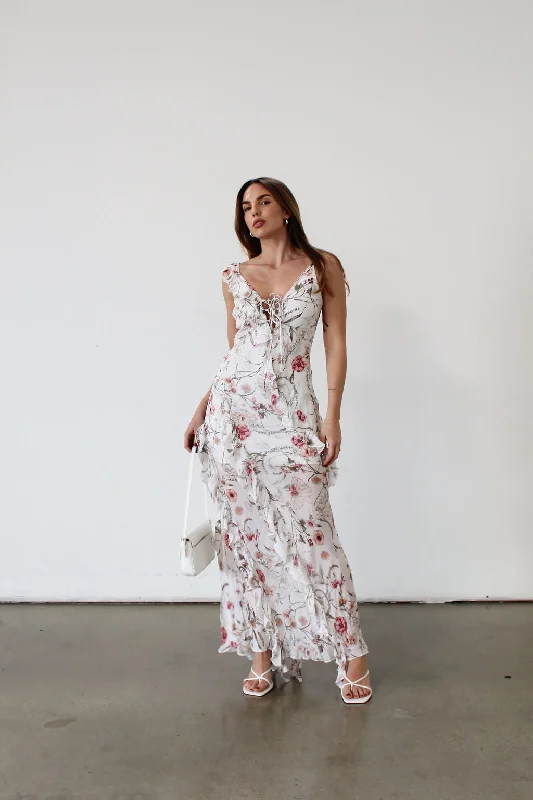 Vintage Floral Maxi Dress Cashmere