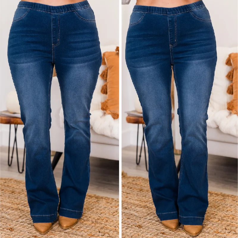 Flare For The Dramatic Jeans, Dark Denim Bold Women's Statement