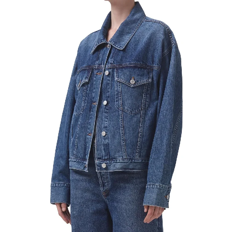 Martika Womens Trucker Button-Down Denim Jacket Dynamic Women's High - energy