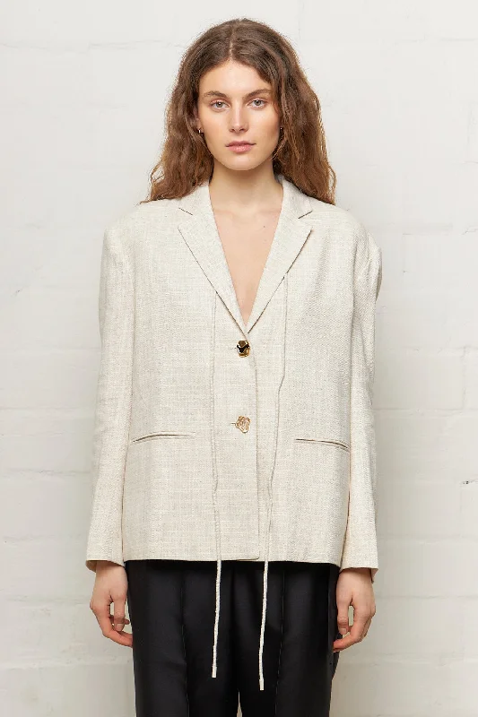 Ashley Beige Cotton Blend Jacket