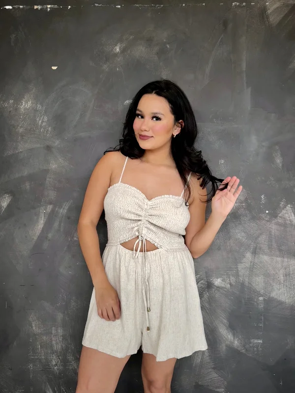gracie smocked waist romper Refined Women's 