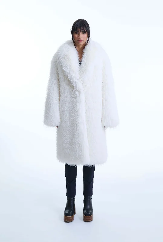 White Faux Fur Coat