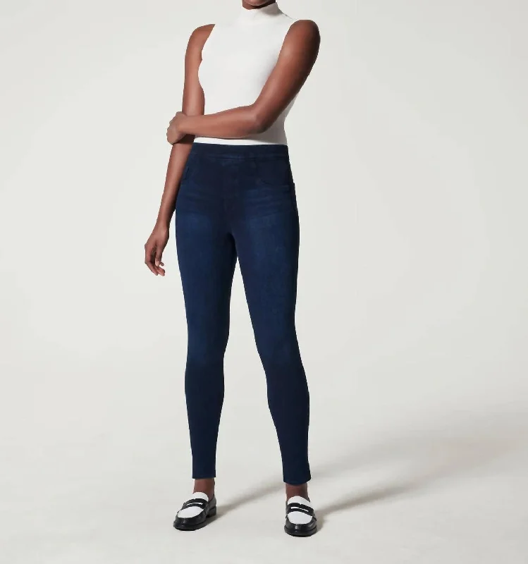 Jean-Ish Ankle Leggings In Twilight Rinse Unique Women's Upcycled