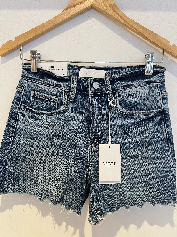 Dani Vervet High Rise Cleancut Hem A-Line Shorts in Inner Circle Cozy Women's Winter