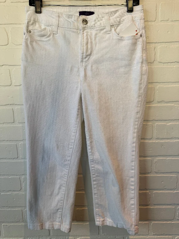 Jeans Cropped By Not Your Daughters Jeans In White Denim, Size: 4p Preppy Women's College