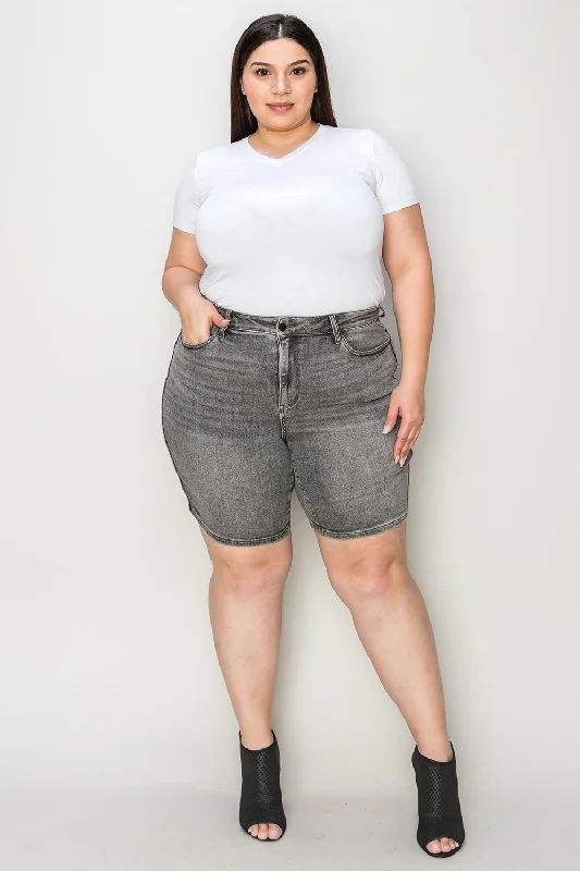 Judy Blue Full Size High Waist Washed Denim Shorts Vacation