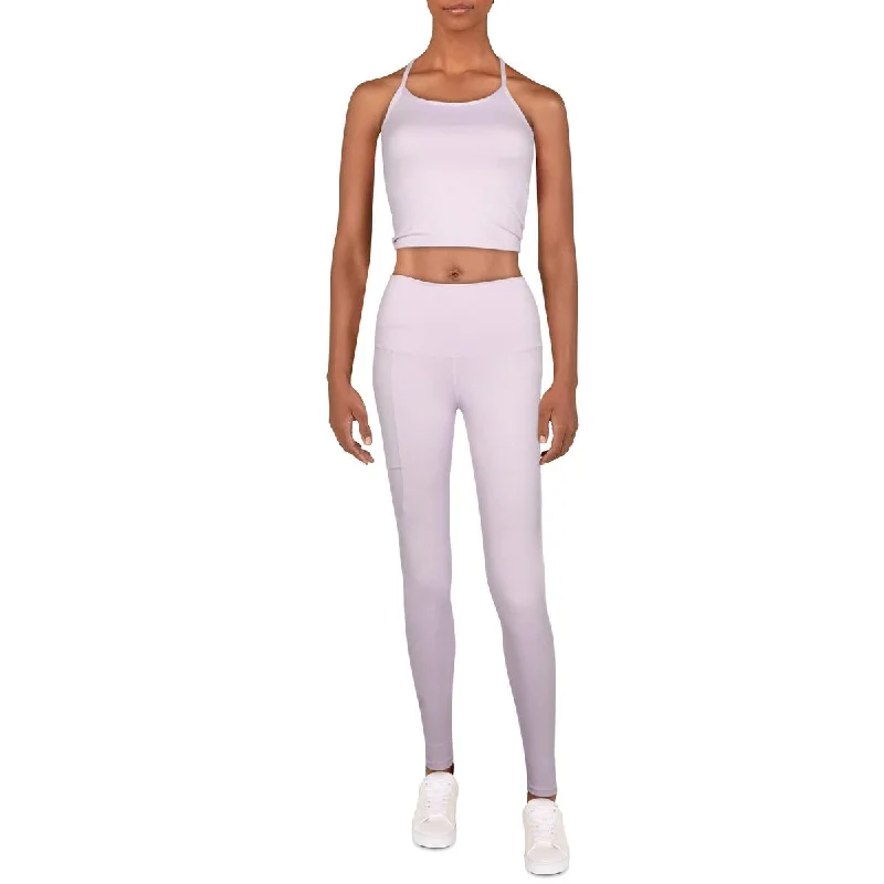 Womens 2PC Crop Top Activewear Set Refined Women's Hand - crafted