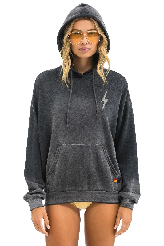 BOLT STITCH 2  RELAXED PULLOVER HOODIE - FADED SMOKE