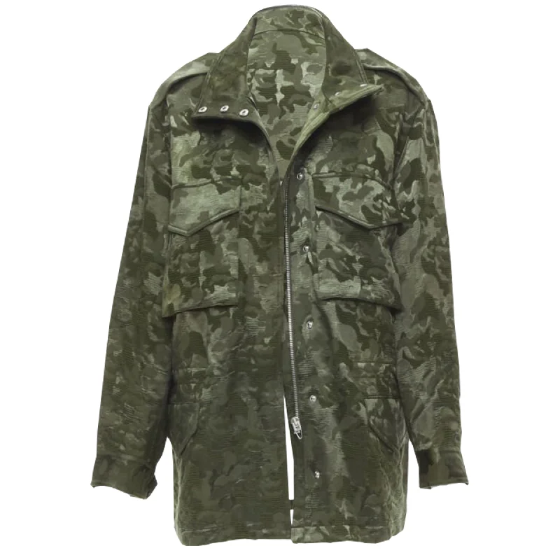 Alexander Wang Army camouge jacquard military coat Scandinavian