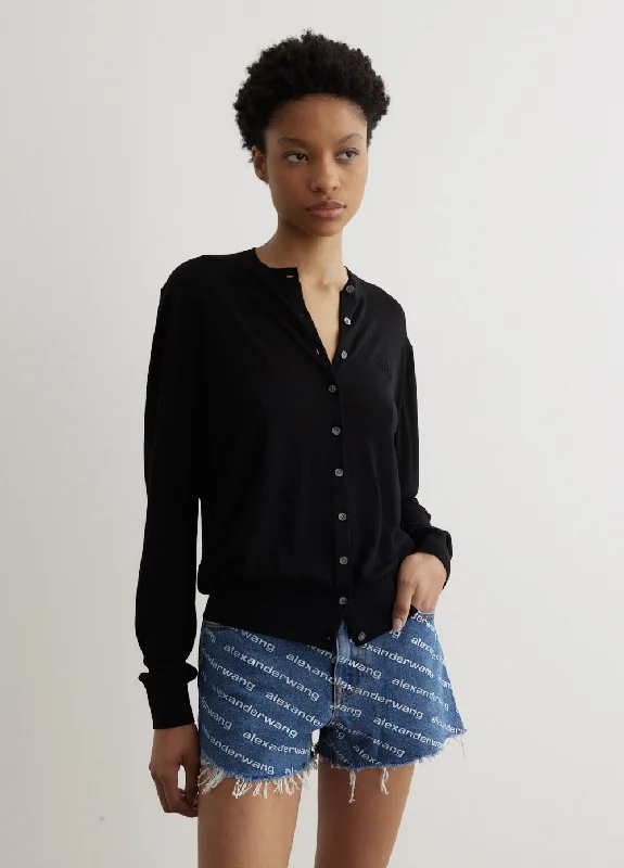 Logo Embossed Classic Cardigan Dynamic Women's Moto