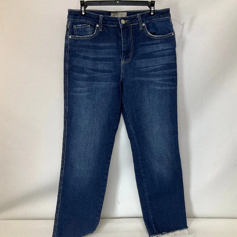 Jeans Straight By Free People In Blue Denim, Size: 28 Artistic Women's Hand - painted
