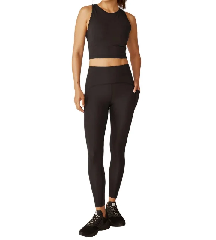 Strive Pocket Midi Legging In Black Country