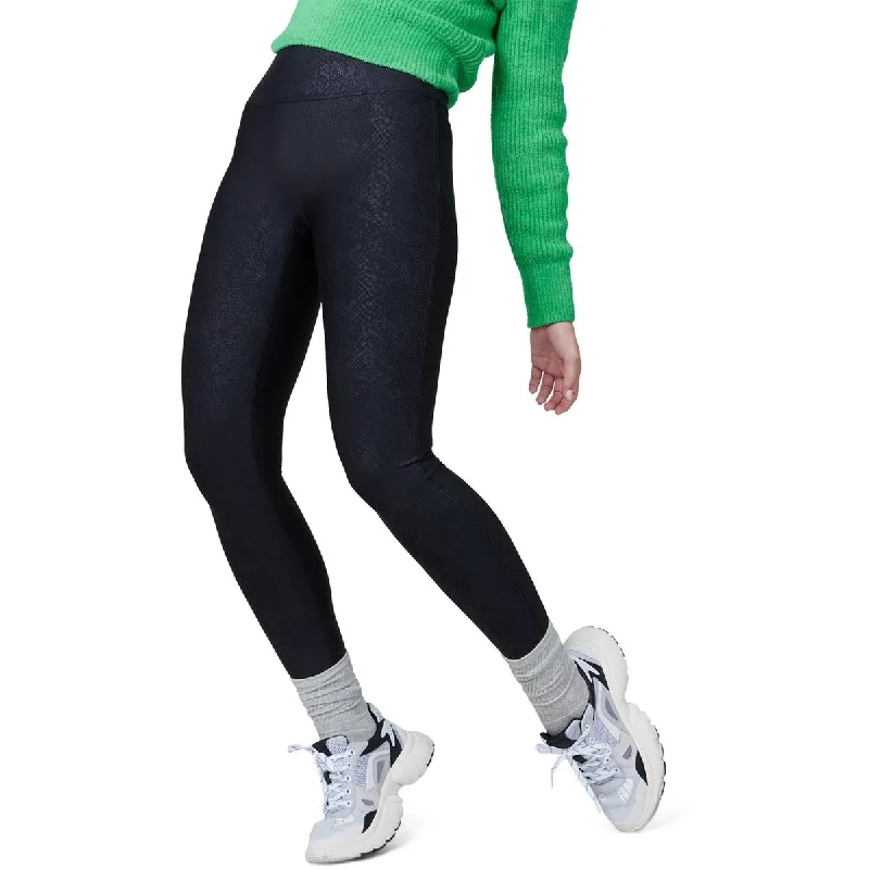 Womens Faux  Leather High Waisted Athletic Leggings Trendy Women's Oversized