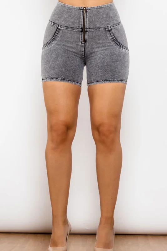 Full Size Zip Closure Denim Shorts Athletic Women's 