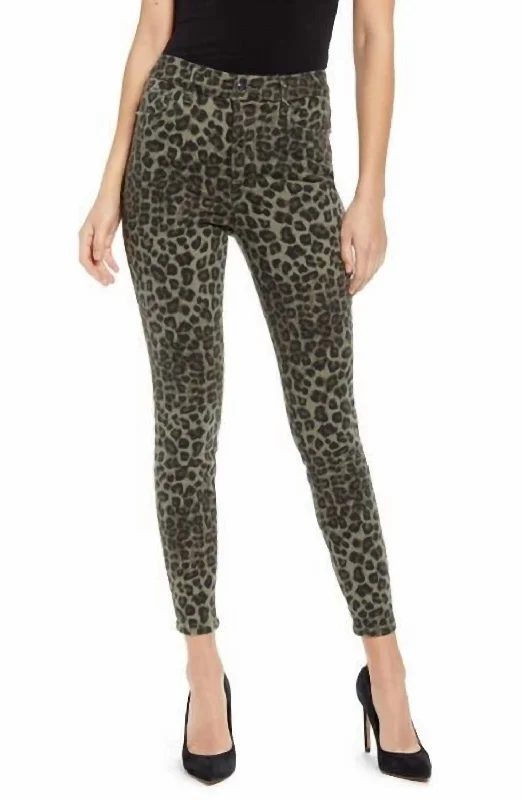 Good Waist Sage Leopard High Rise Skinny Jeans In Multicolor Sporty Women's Tennis