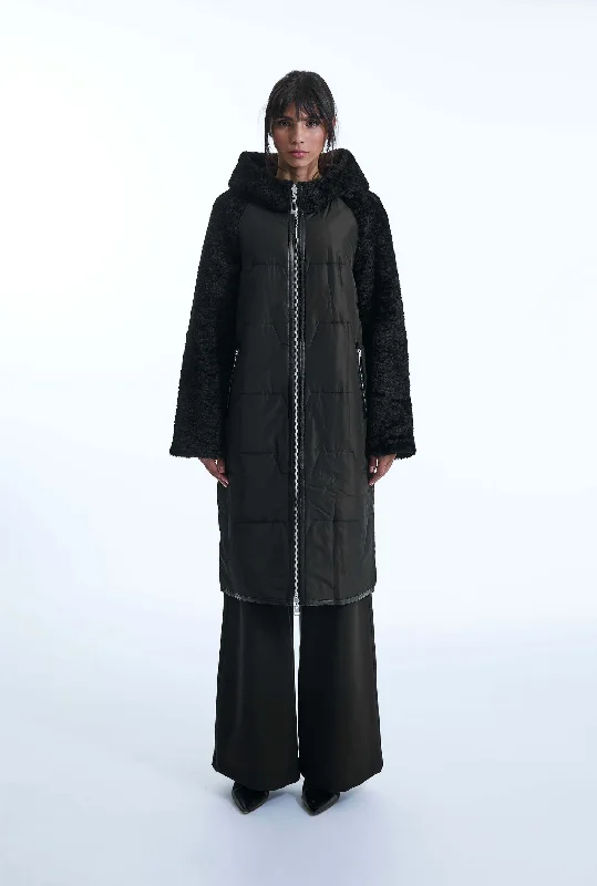 Hooded Faux Fur Coat