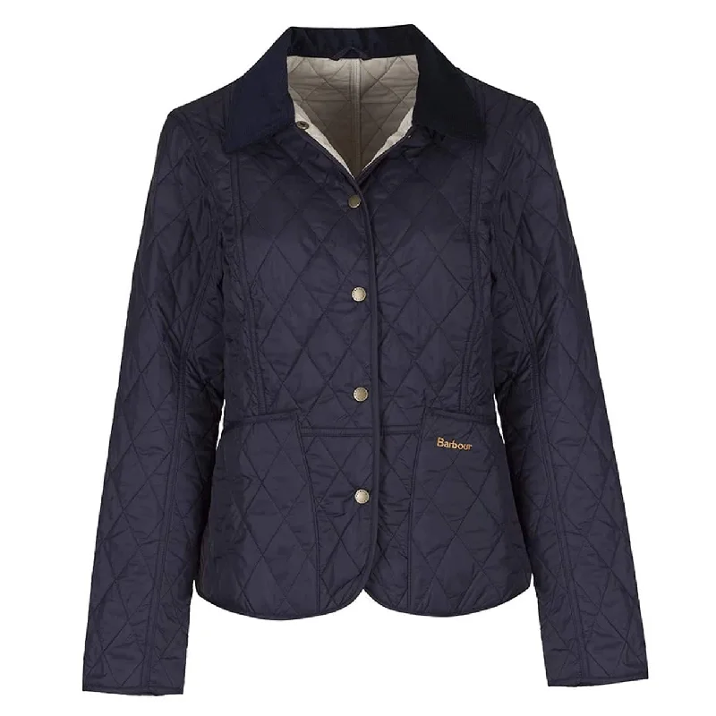Barbour Womens Summer Liddesdale Quilt Jacket Navy / Pearl Polished Women's Silk