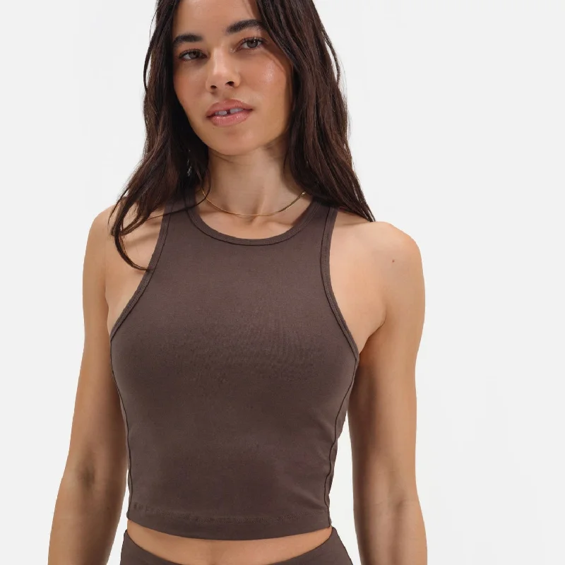 Organic Stretch High Neck Tank Luxurious Women's High -  end