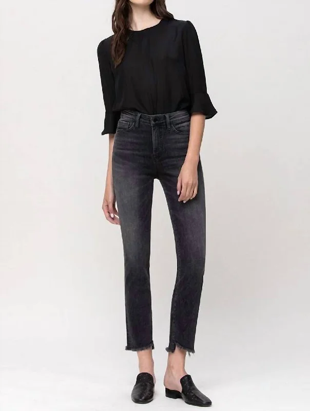 Kenny High Rise Straight Jean In Washed Black Scandinavian