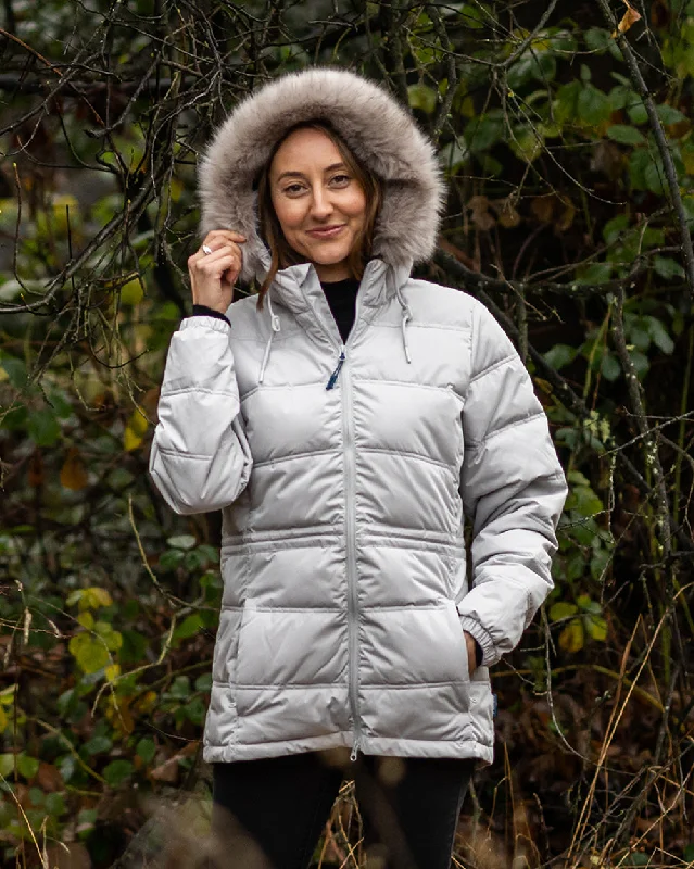 Elara Urban Puffer in Pebble Grey Cool Women's Distressed