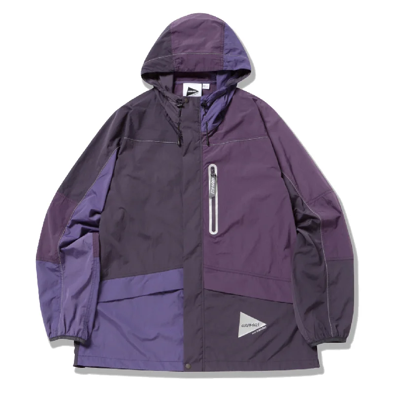 Gramicci x And Wander Women's Patchwork Wind Hoodie Multi Purple Stylish Women's Tropical 
