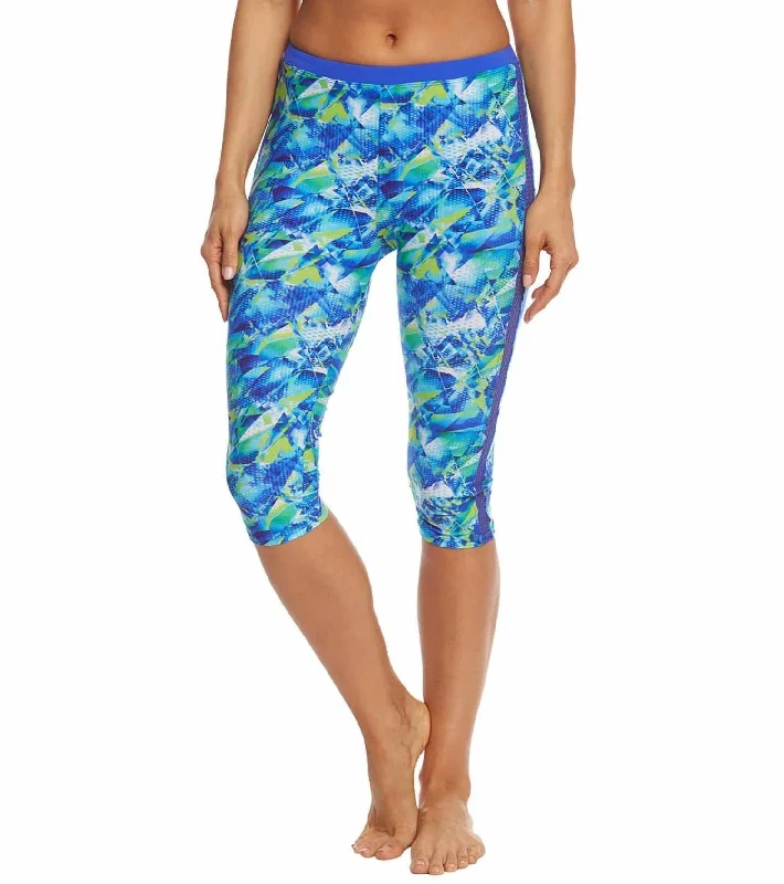 Women's Capri Swim Leggings In Pacific Blue