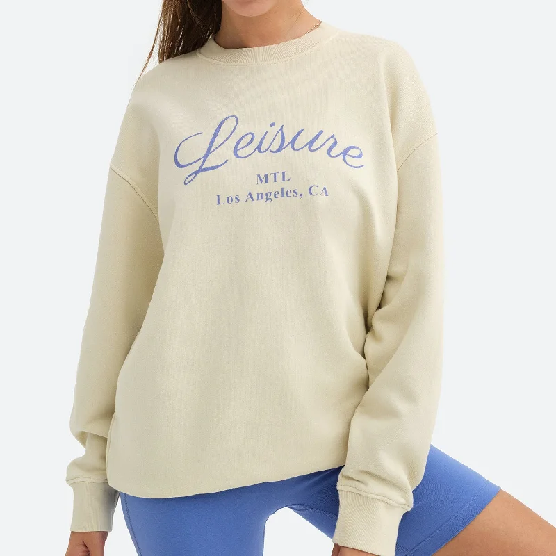 Organic Fleece Graphic Oversized Sweatshirt Dynamic Women's Moto