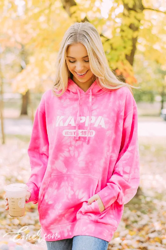 Kappa Pink Crystal Wash Hoodie Disco