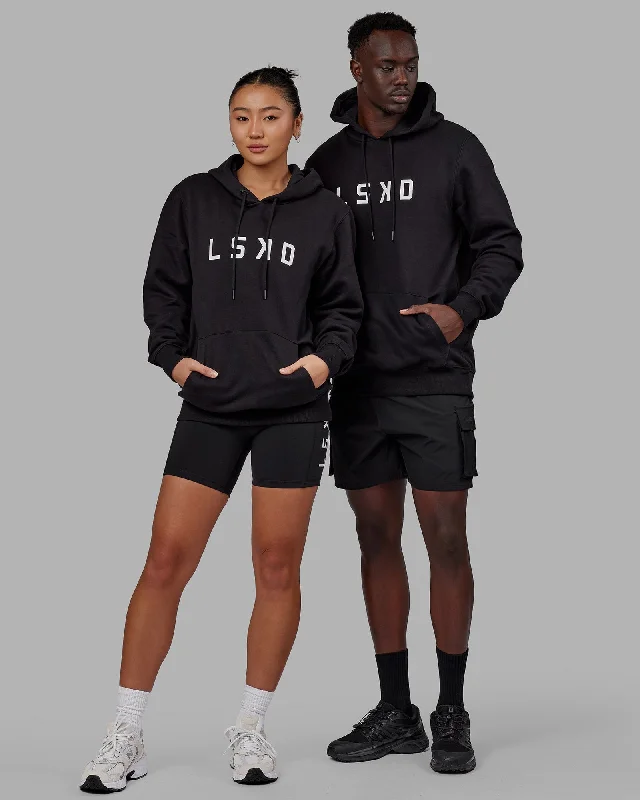Unisex Structure Hoodie - Black-White Youthful Women's Pop