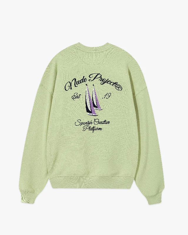 LIL BOAT CREWNECK PALE GREEN Laid - back Women's Vibe