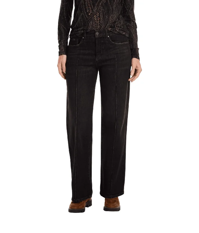 Olivia Pintuck Wide Leg Jeans In Black Wash Artistic Women's Avant - 
