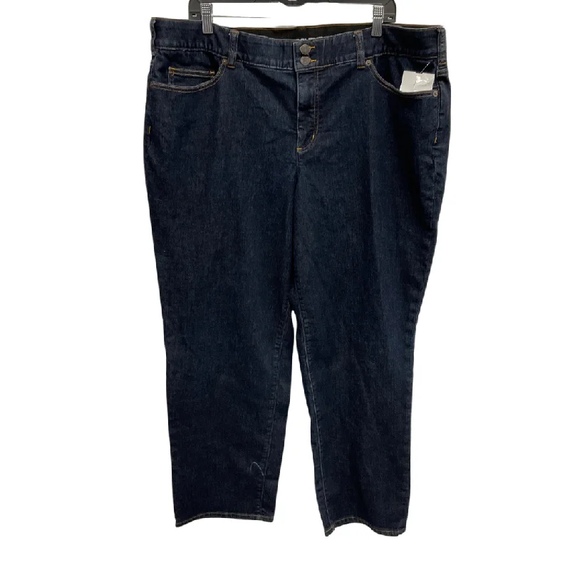 Jeans Cropped By Lands End In Blue Denim, Size: 22 Sporty Women's Athleisure 