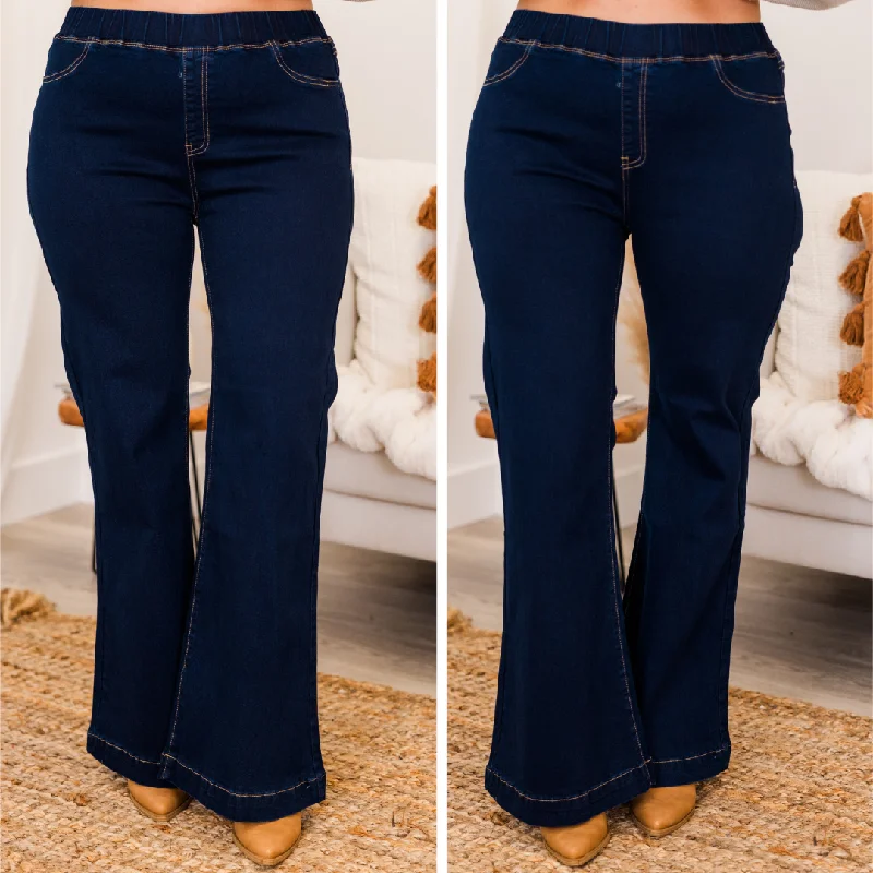 Dare To Flare Jeans, Super Dark Wash Earthy Women's 