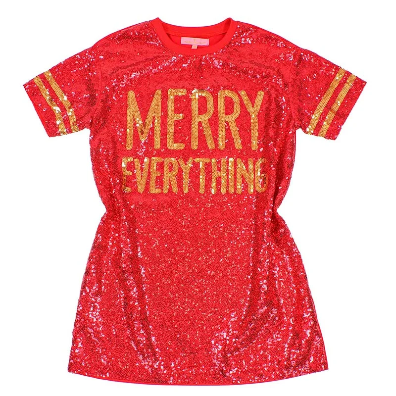 Sequin Merry Christmas Dress Streetwear Style for 