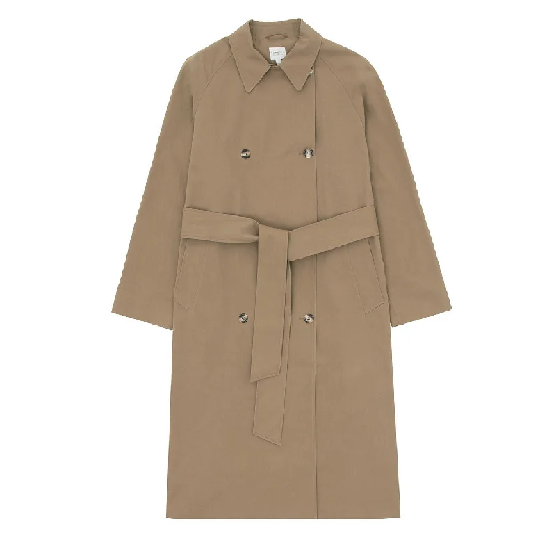 Sunspel Womens Trench Coat Dark Stone Modern Women's 