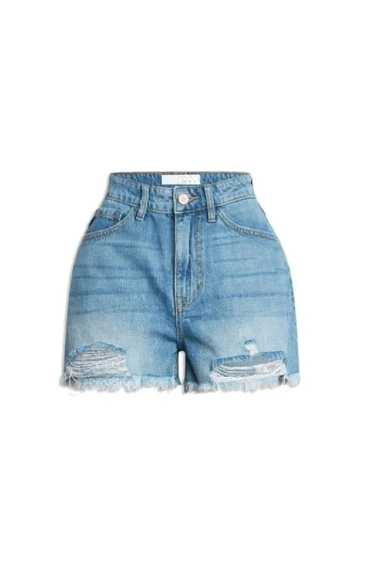 High Rise DENIM SHORTS JEANS Sleek Women's Metallic