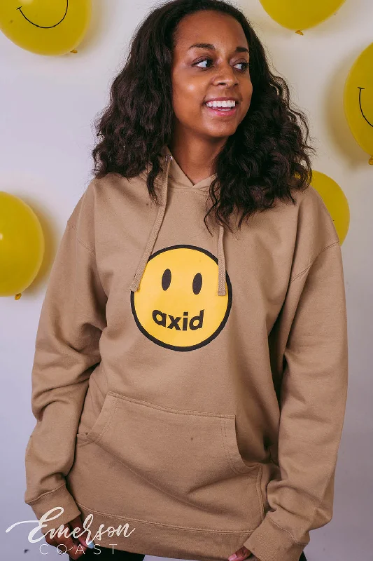 Alpha Xi Delta Smiley Face Hoodie Edgy Women's Punk