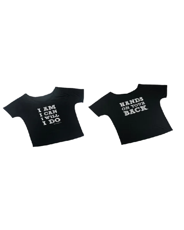 Hands on Your Back - Slouchy Tee - Black Hip Women's Retro