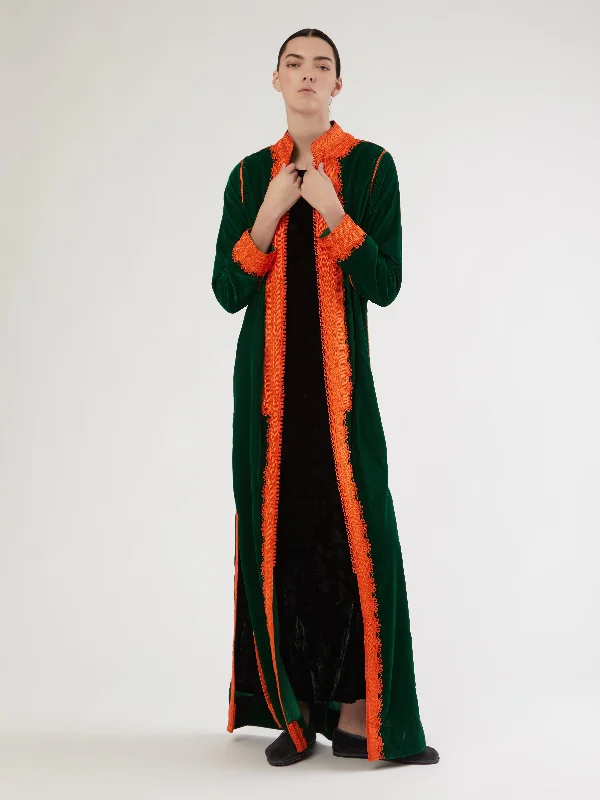 Moroccan long velvet robe