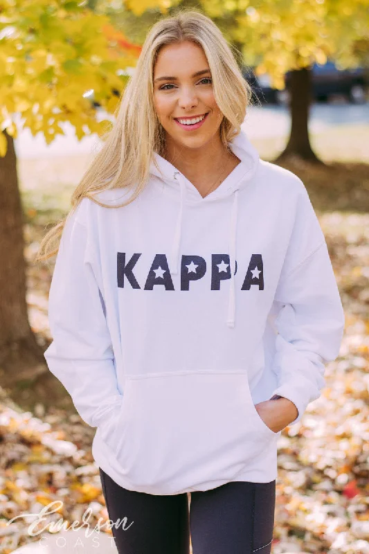 KKG Star Letters PR White Hoodie Dapper Women's Bow - adorned