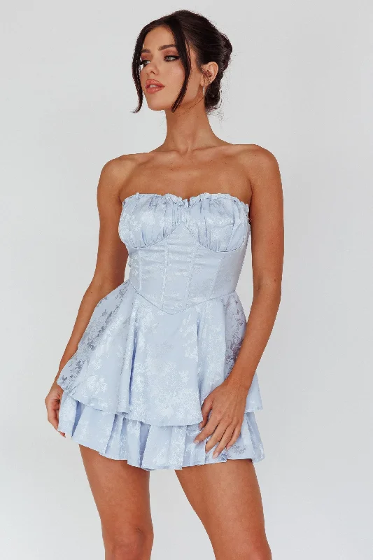Angel Sky Gathered Bust Romper Dust Blue Youthful Women's Pop