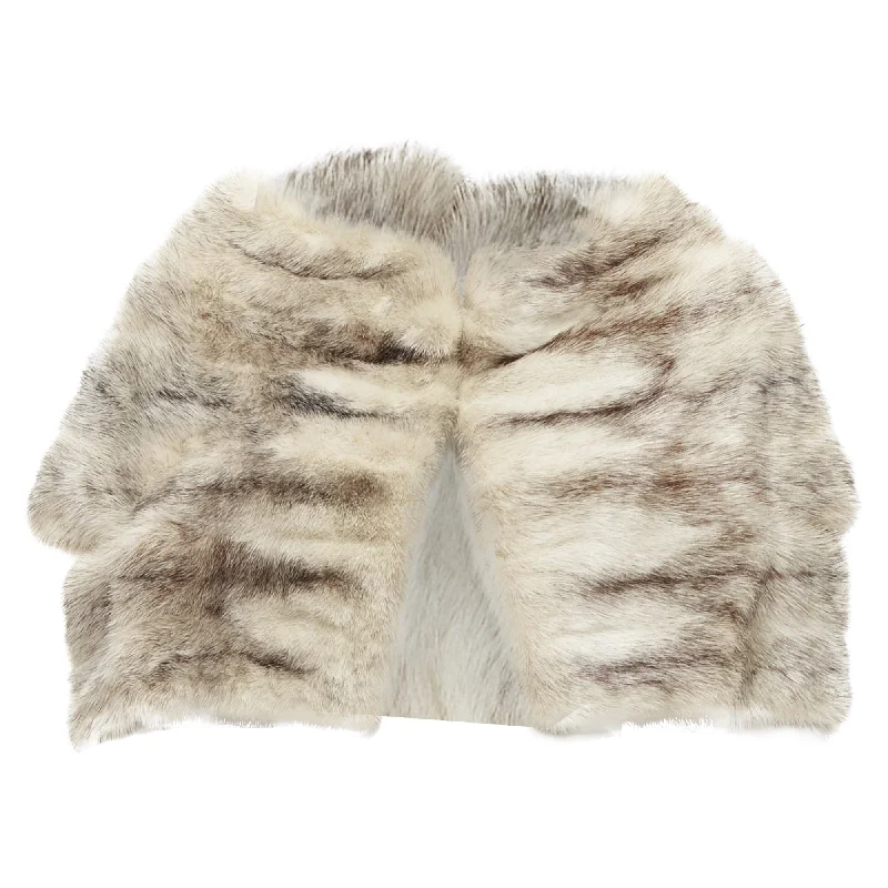 Marni Genuine Fur Striped Coloring Shawl Bolero Crop Jacket Dapper Women's 1920S