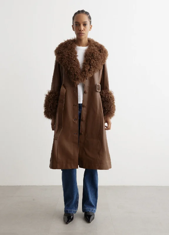 Foxy Leather Shearling Coat Bold Women's Statement