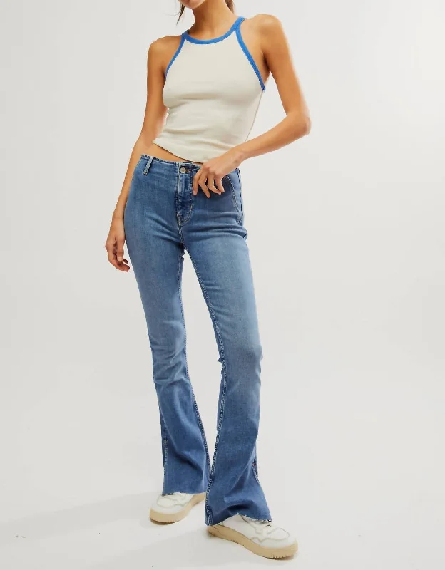 Level Up Bootcut Jeans In Sunburst Blue Vacation