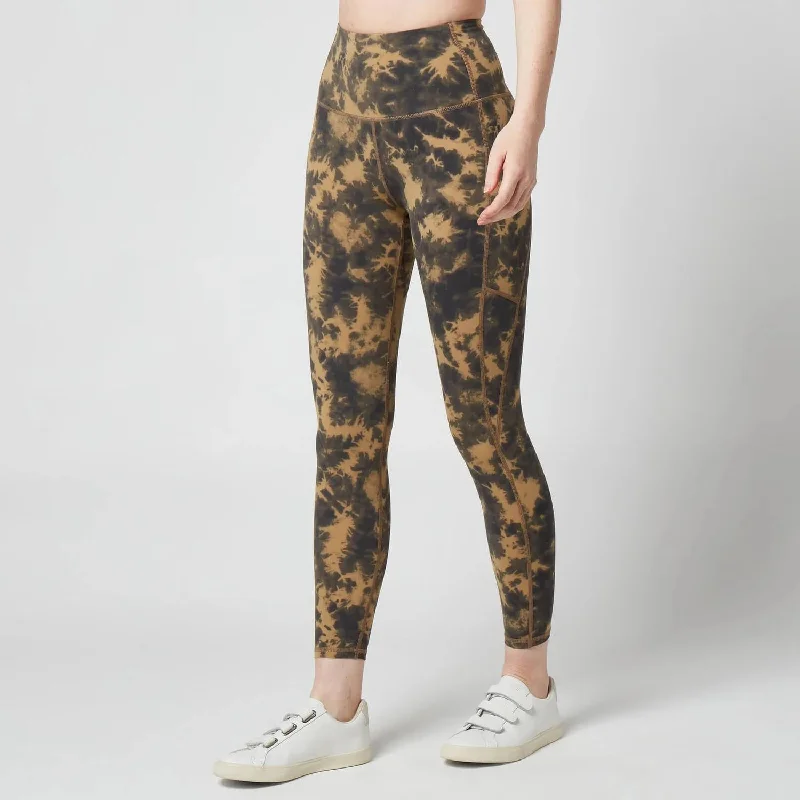 Let's Go High Rise Legging 25" In Flaxen Tie Dye Compression