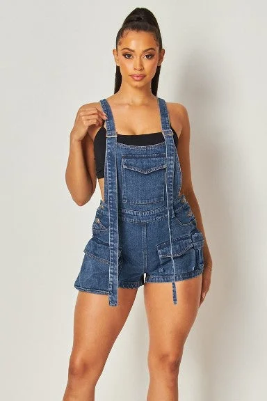 Denim short overalls Hip Women's Retro