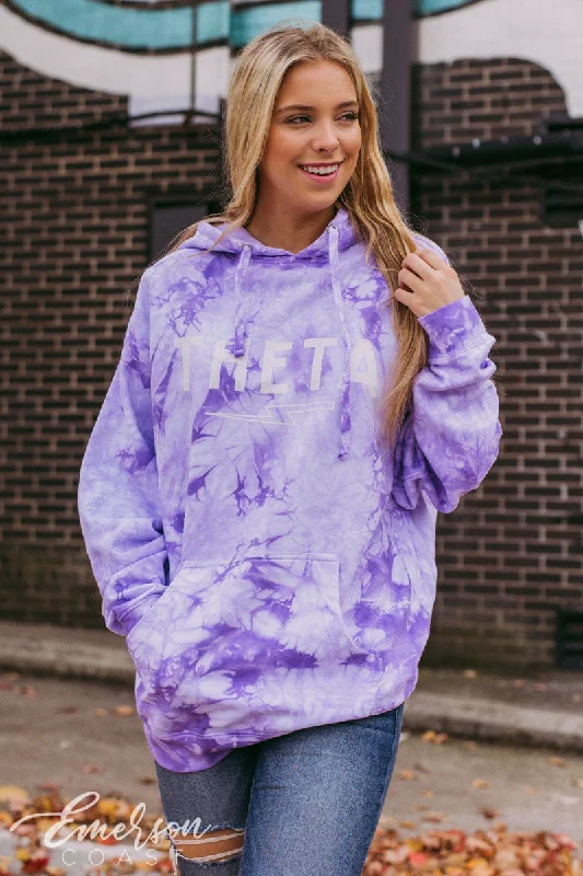 Theta Lavender Crystal Wash Hoodie Feminine Women's Style 