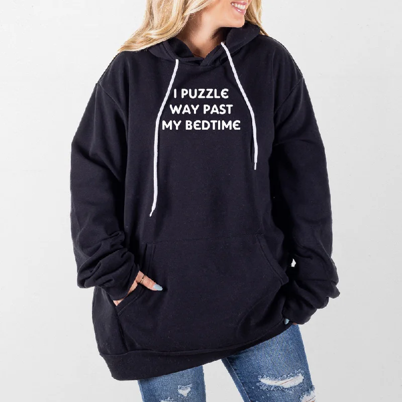 Puzzle Past Bedtime Giant Hoodie Sophisticated Women's 