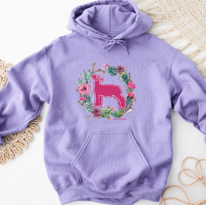 Lamb Cactus Wreath Hoodie (S-3XL) Unisex - Multiple Colors! Rugged Women's Outdoor 