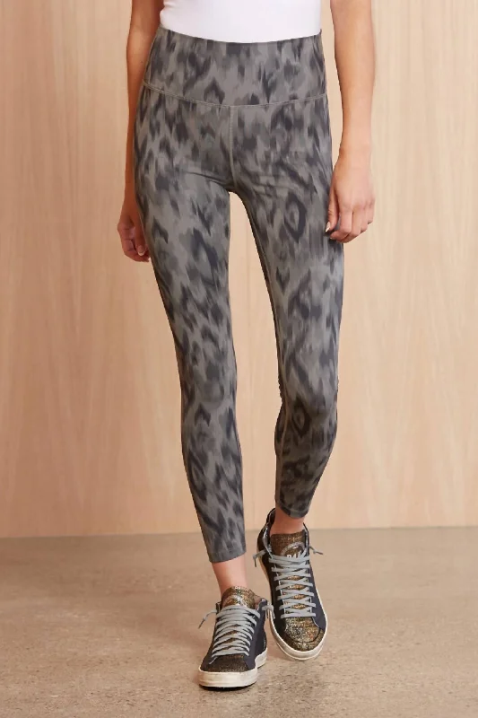 Luna Leggings In Watercolor Aztec Animal Print Modern Women's Tech